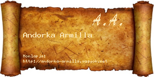 Andorka Armilla névjegykártya